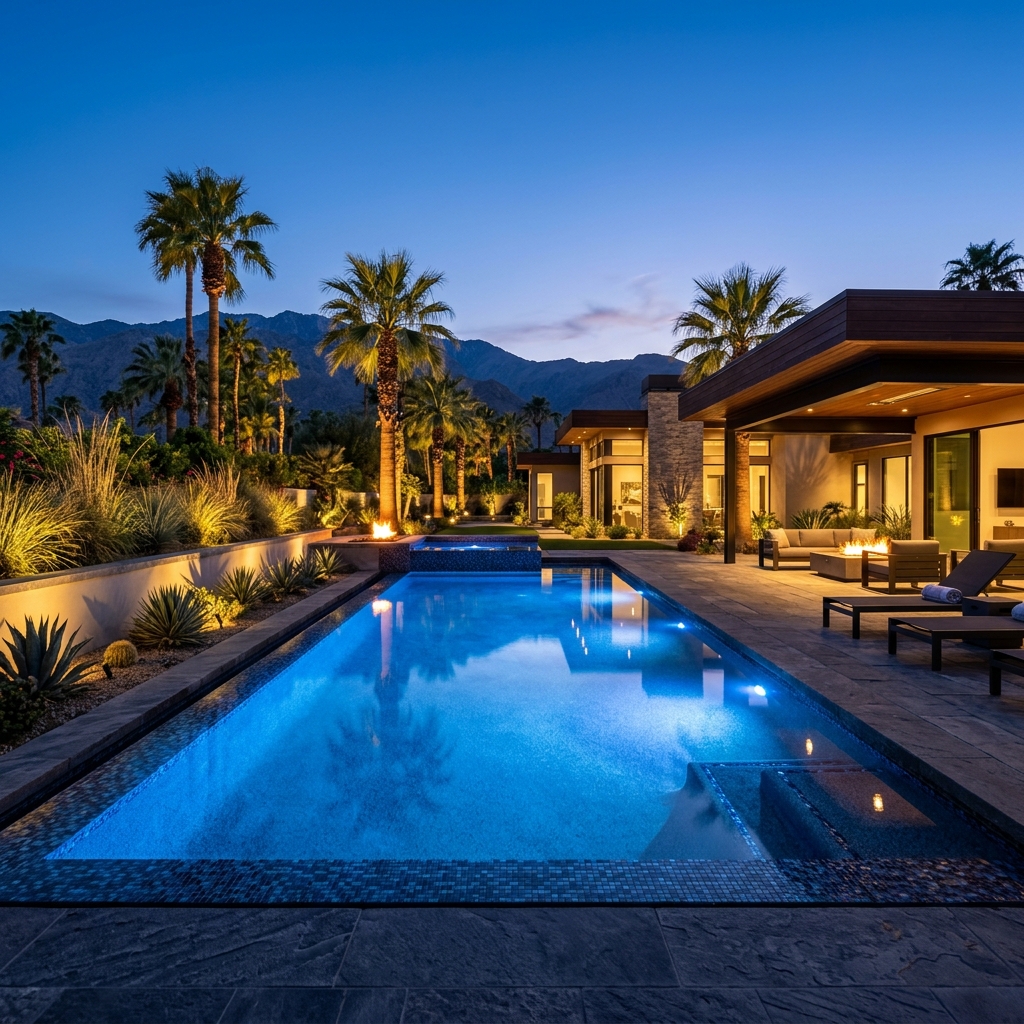 Luxury Pool at Night